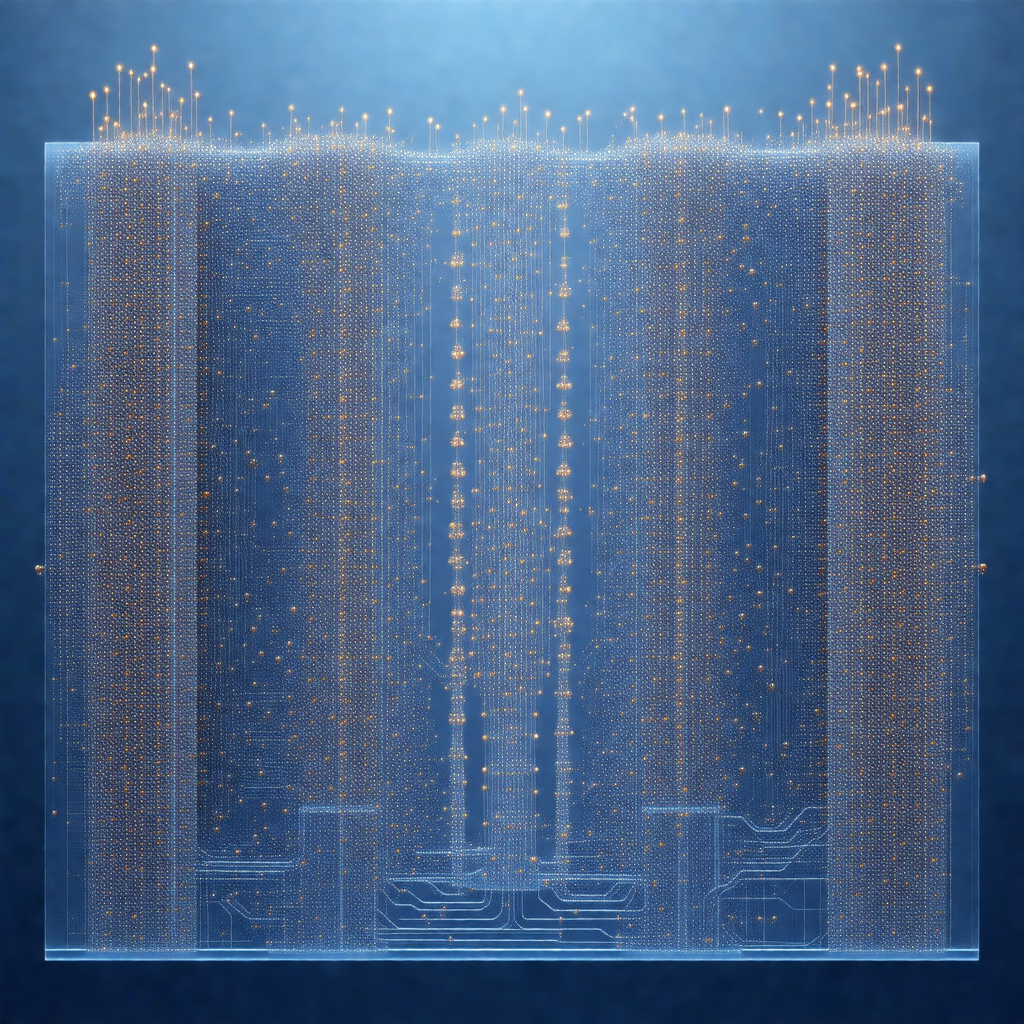 Blue background with a series of yellow dots