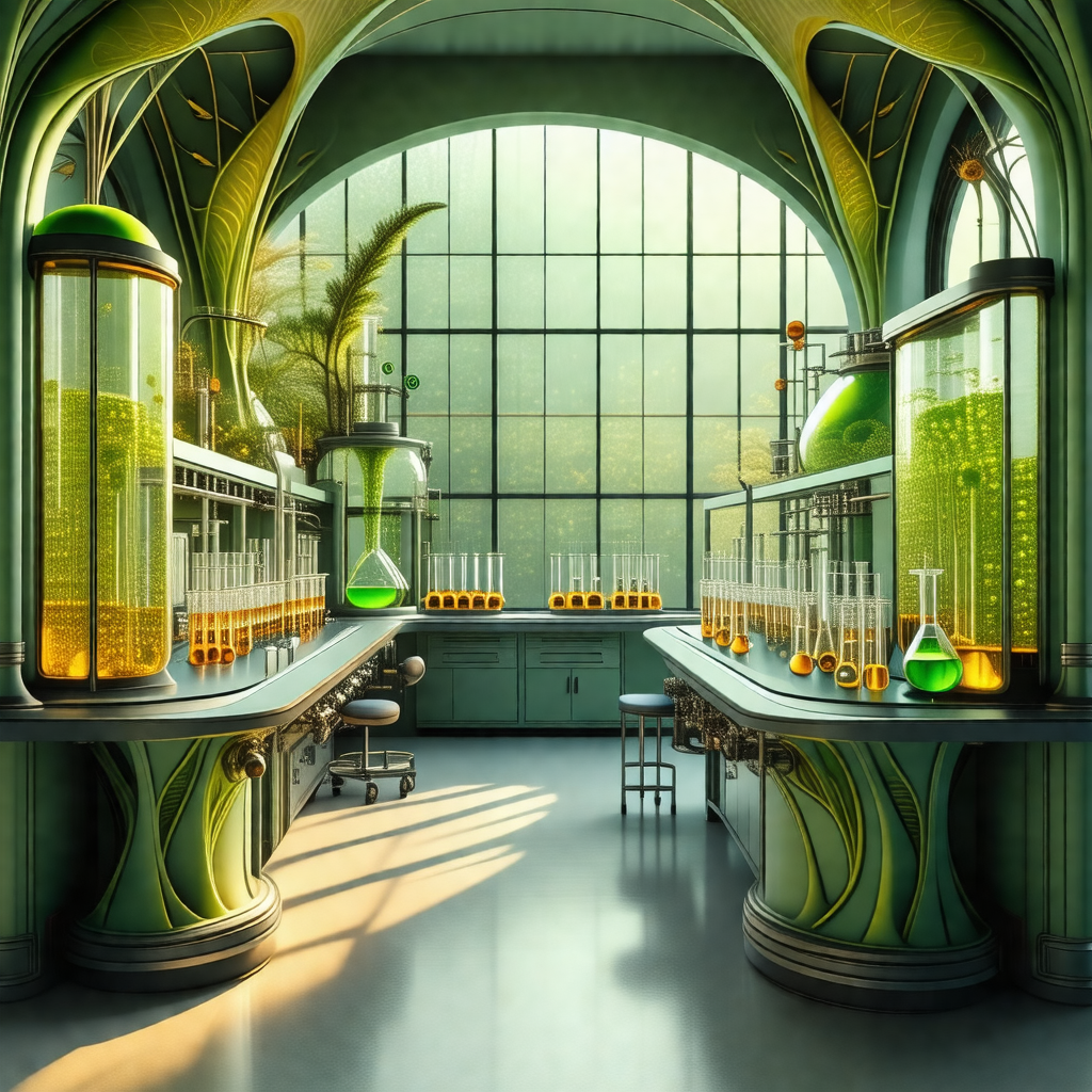 Computer-generated (cgi) drawing of a laboratory, featuri...