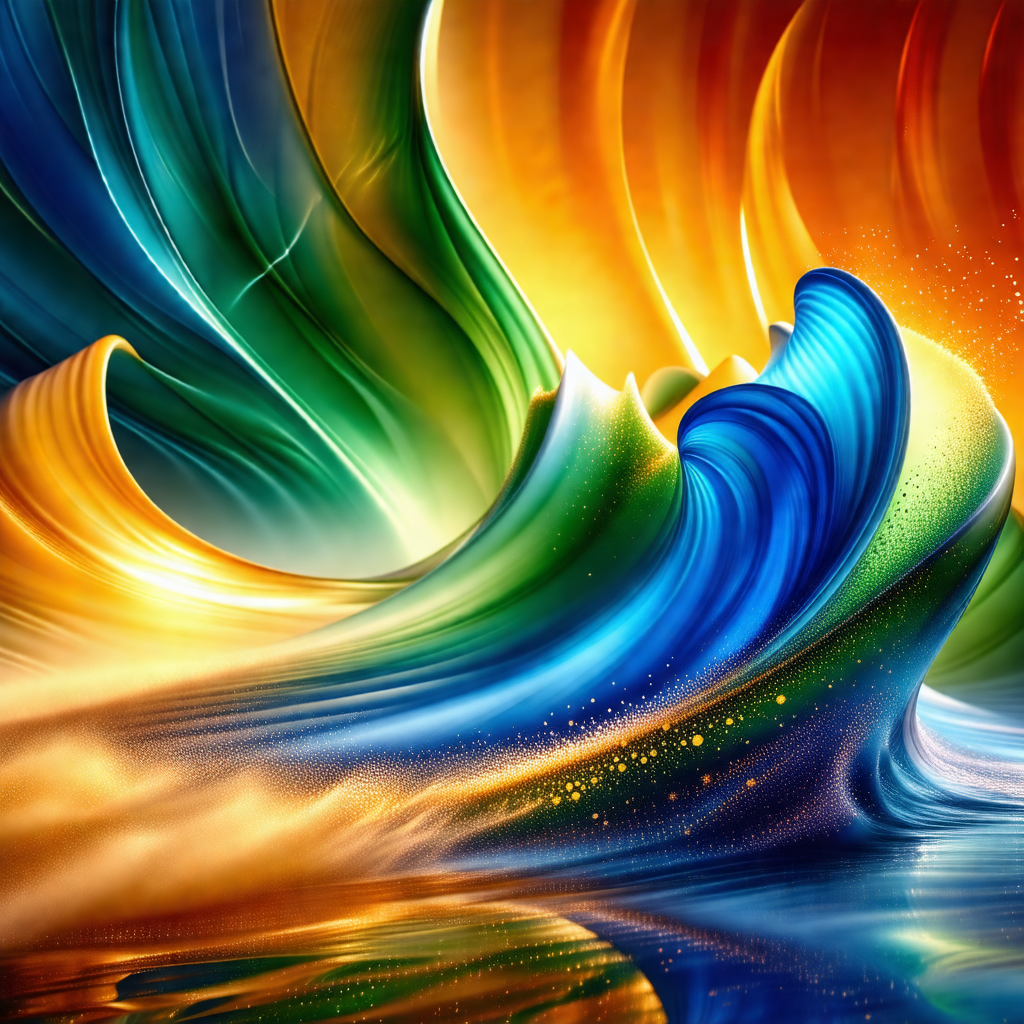 Vibrant and colorful painting of a wave