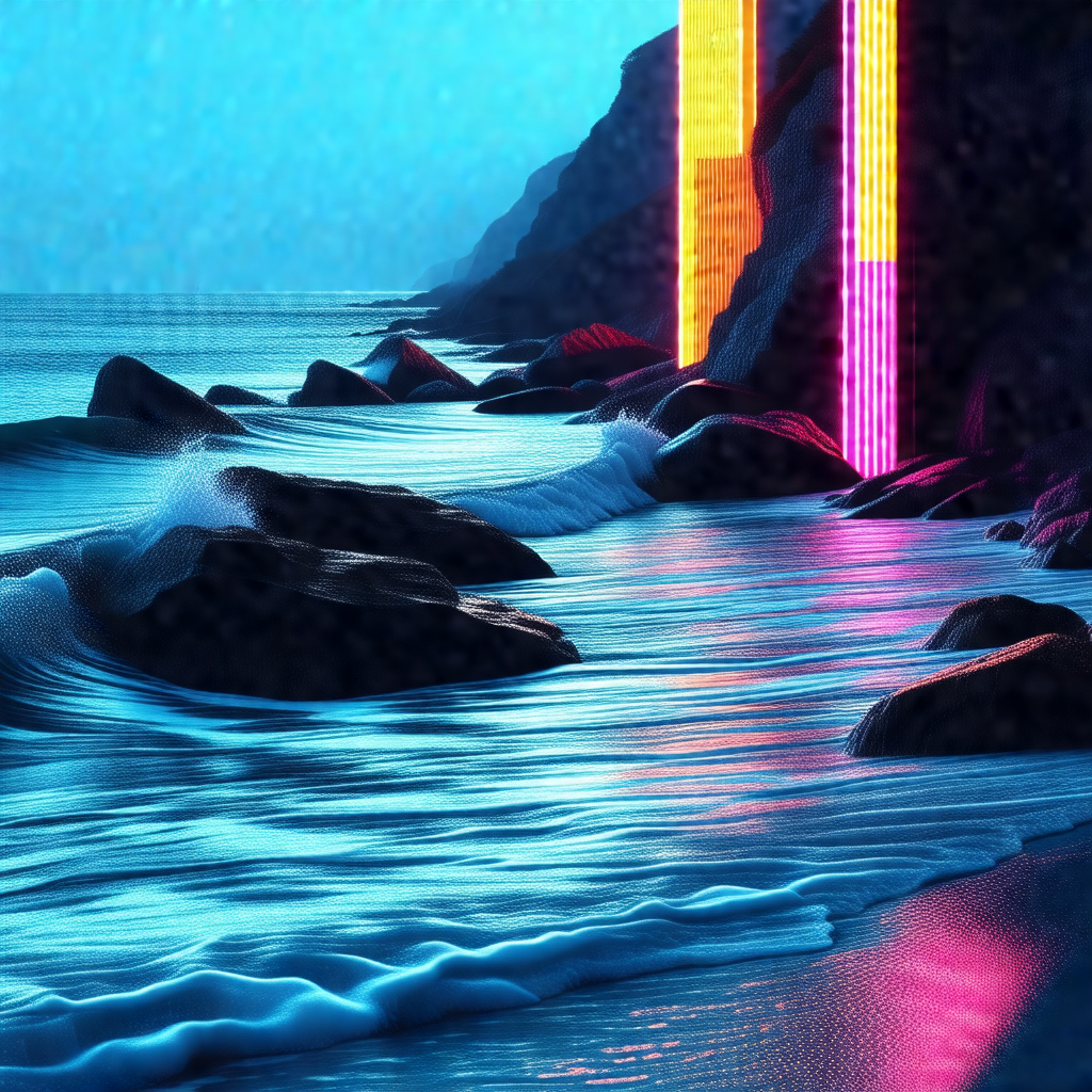 Beautiful beach scene with a large body of water