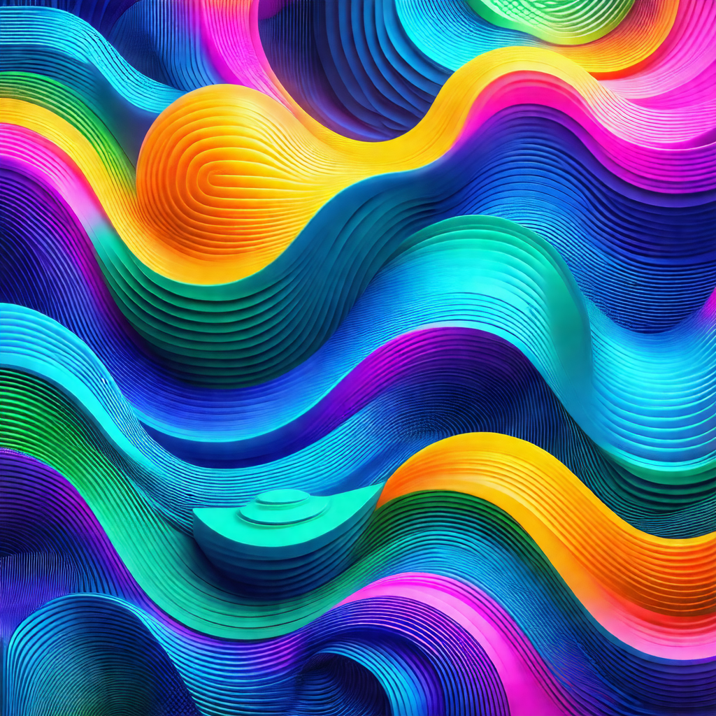 Colorful, abstract sculpture made of various colored plas...