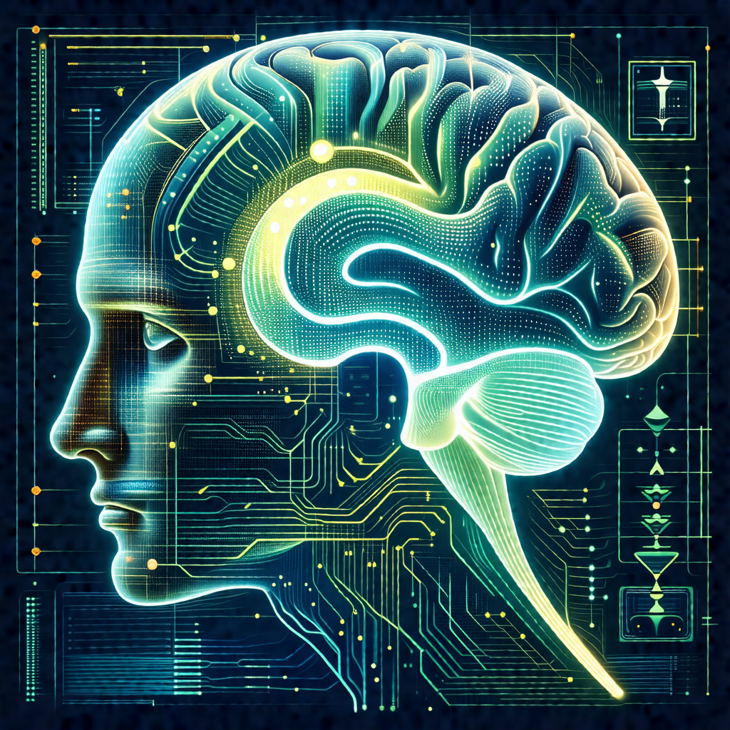 Close-up of a human head, focusing on the brain and the s...
