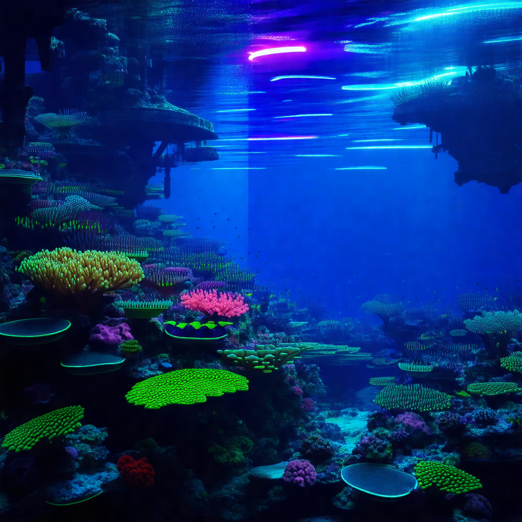 Large aquarium filled with a variety of colorful fish and...