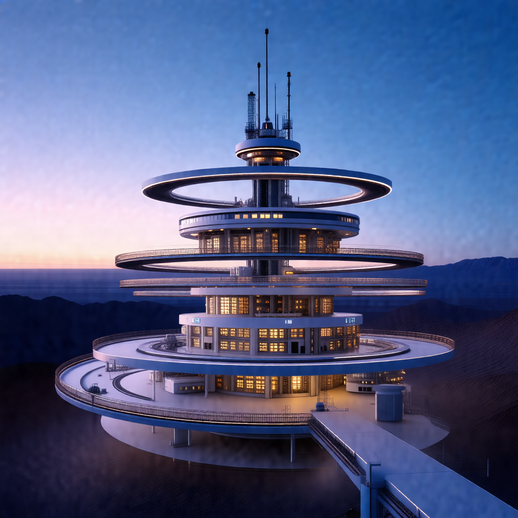 Large, modern building with a circular design