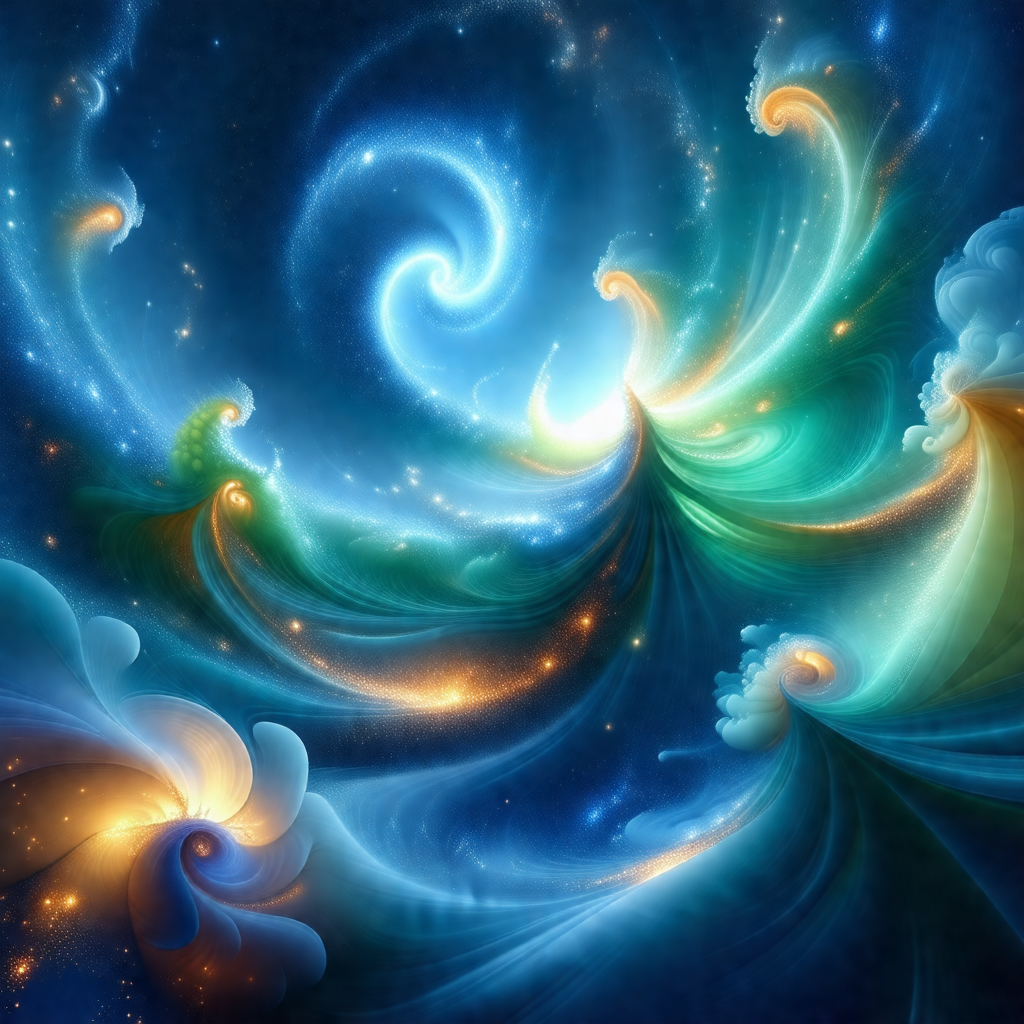 Colorful and vibrant painting of a spiral galaxy