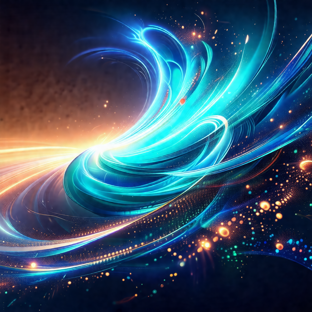 Colorful and vibrant artistic representation of a blue wave