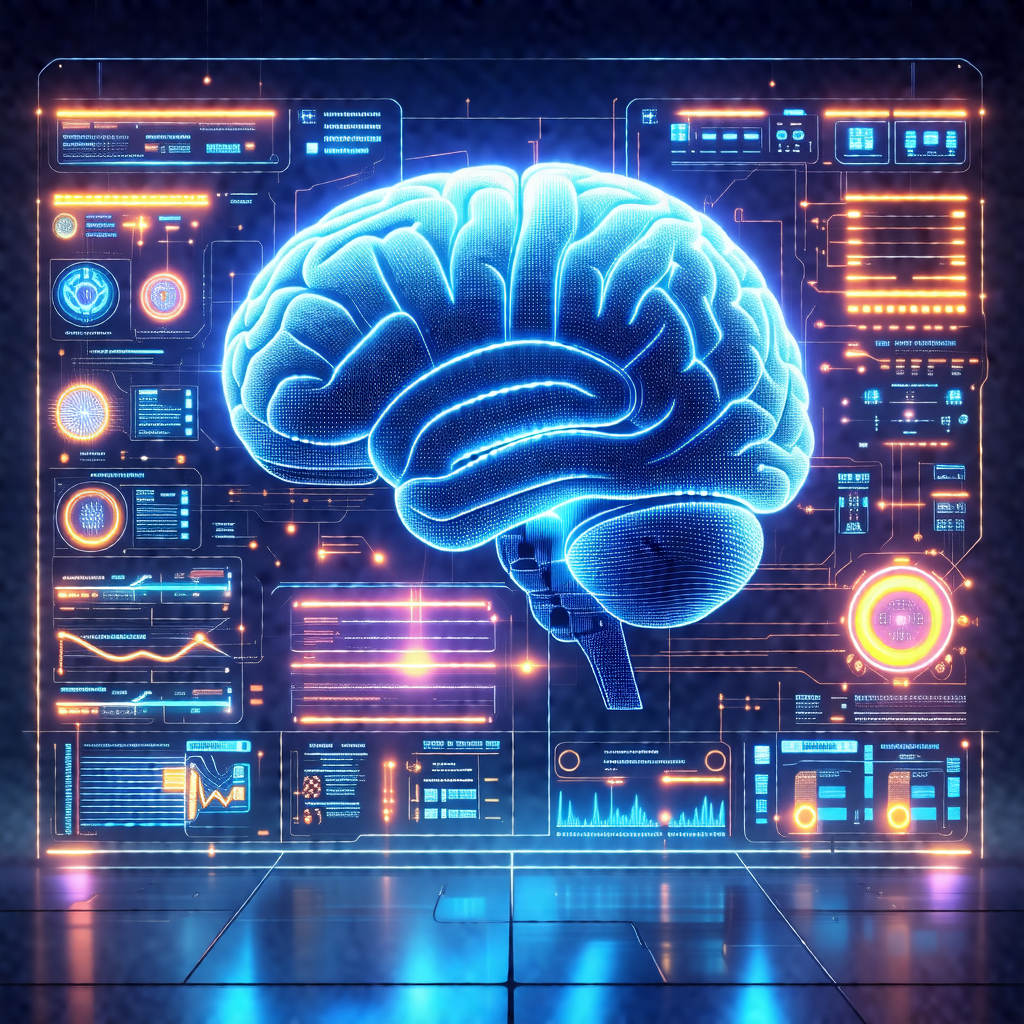 Close-up of a human brain, with a blue background