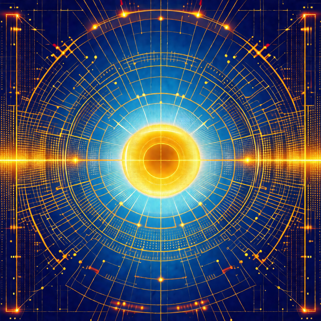 Blue and yellow circle with a yellow center