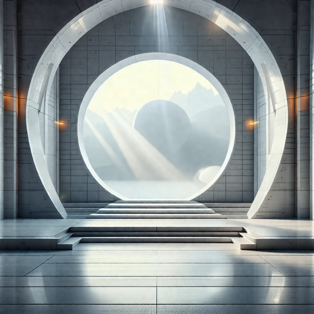 Large, open doorway with a circular archway