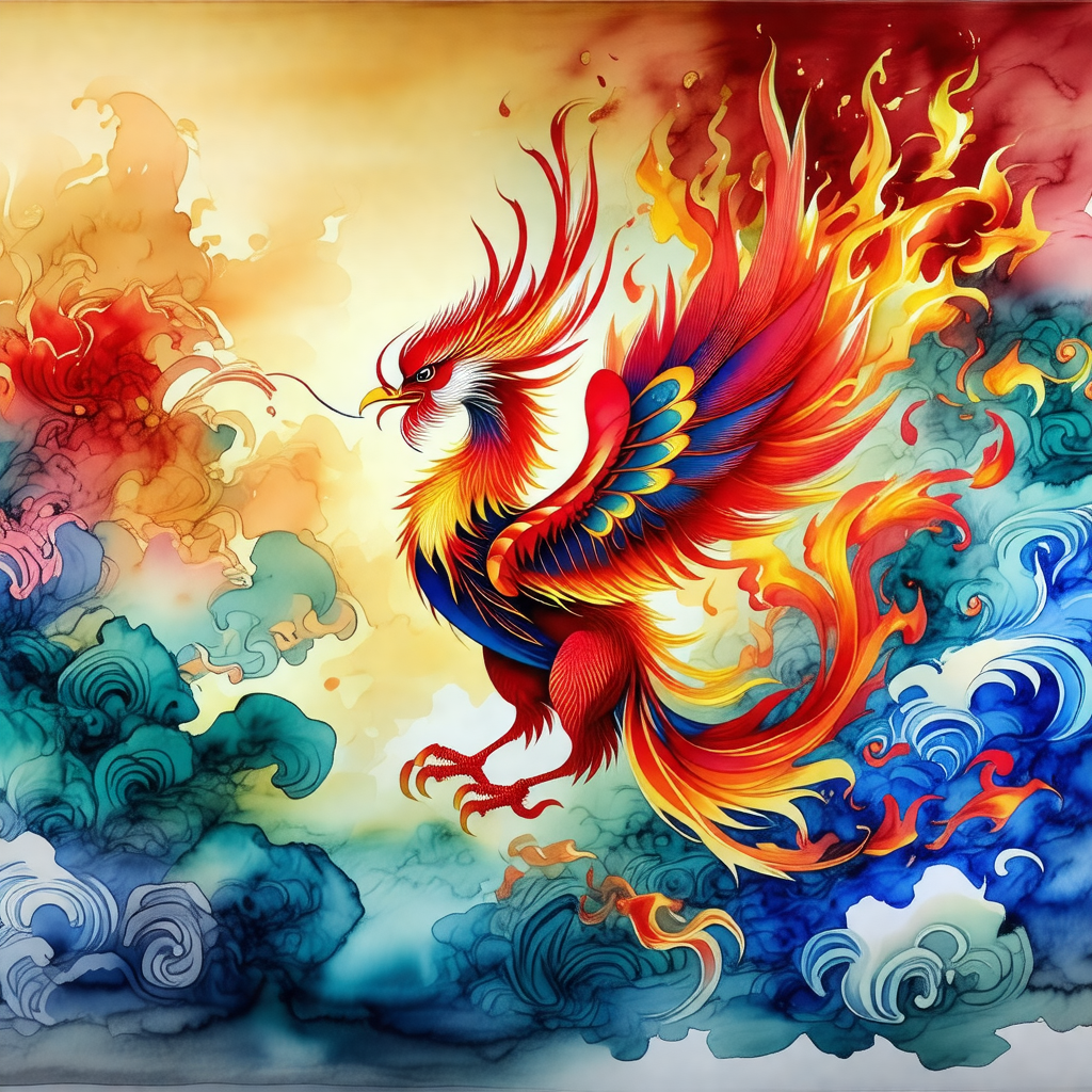 Large, colorful bird with a long beak, flying through a c...
