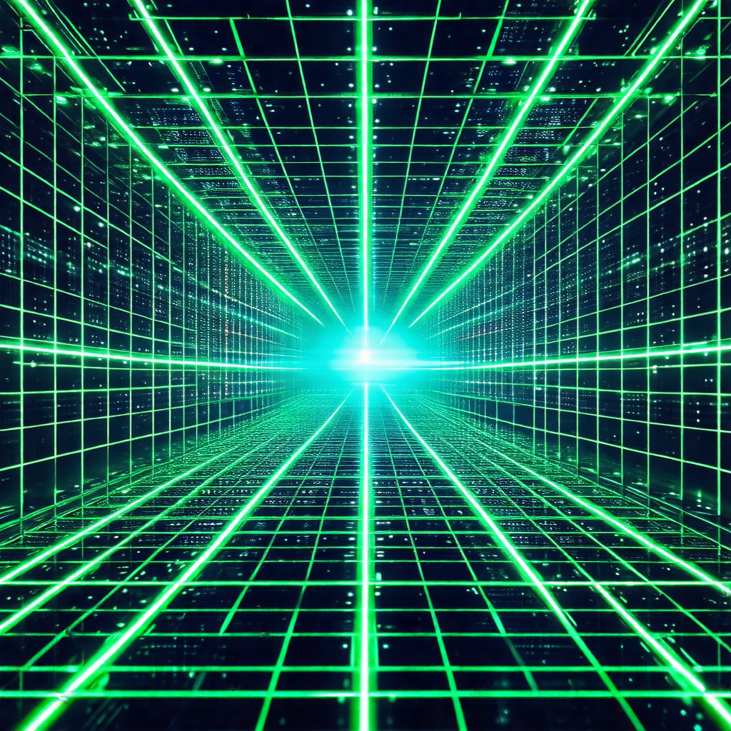 Close-up of a green screen with a bright light shining th...