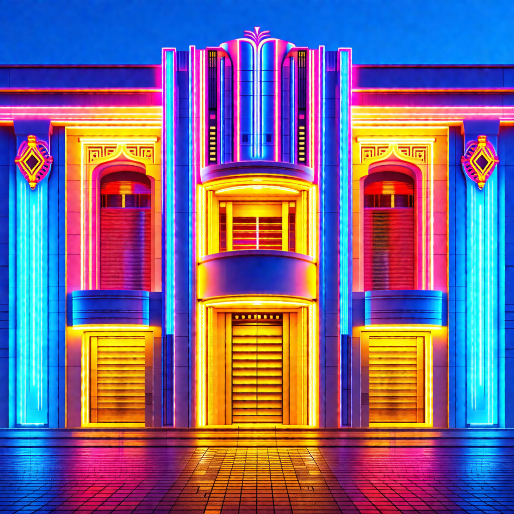 Large, colorful building with a unique design