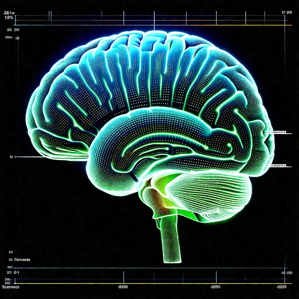 3d model of a human brain, with a close-up view of the fr...