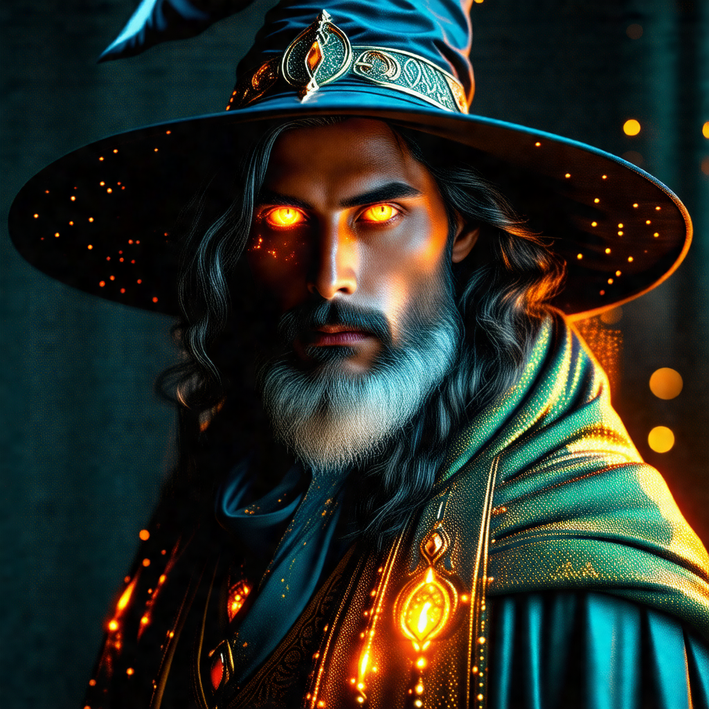 Man with a beard and a green hat, possibly a wizard or a ...