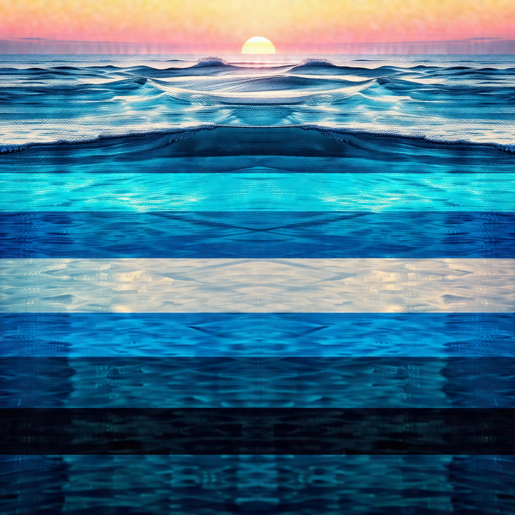 Beautiful sunset over the ocean, with the sun setting beh...