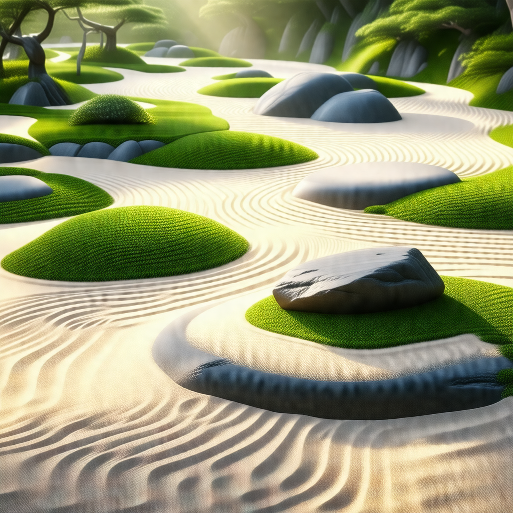 Sandy beach with a rocky landscape