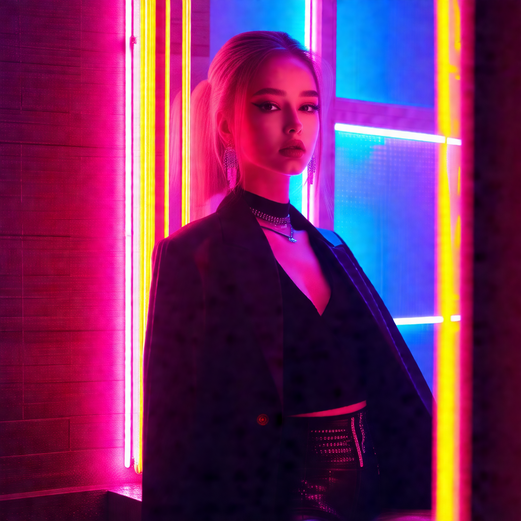 Woman standing in front of a brightly lit background