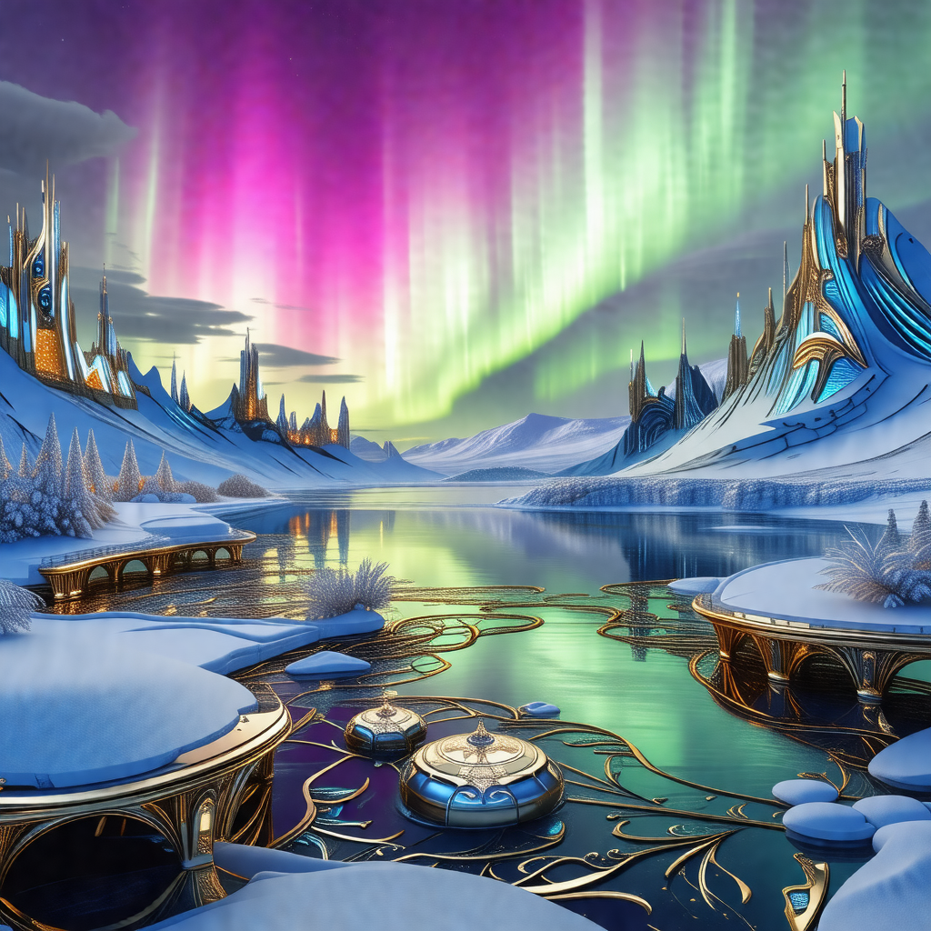Beautifully crafted fantasy world with a large body of wa...