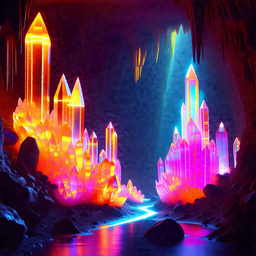 Cave with a river flowing through it