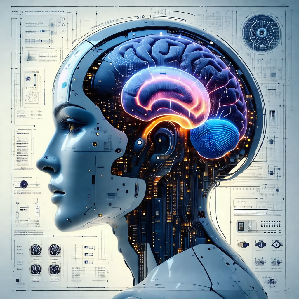Close-up of a human head, with a focus on the brain and i...