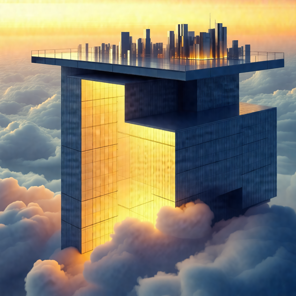 Large, modern building with a distinctive glass and steel...
