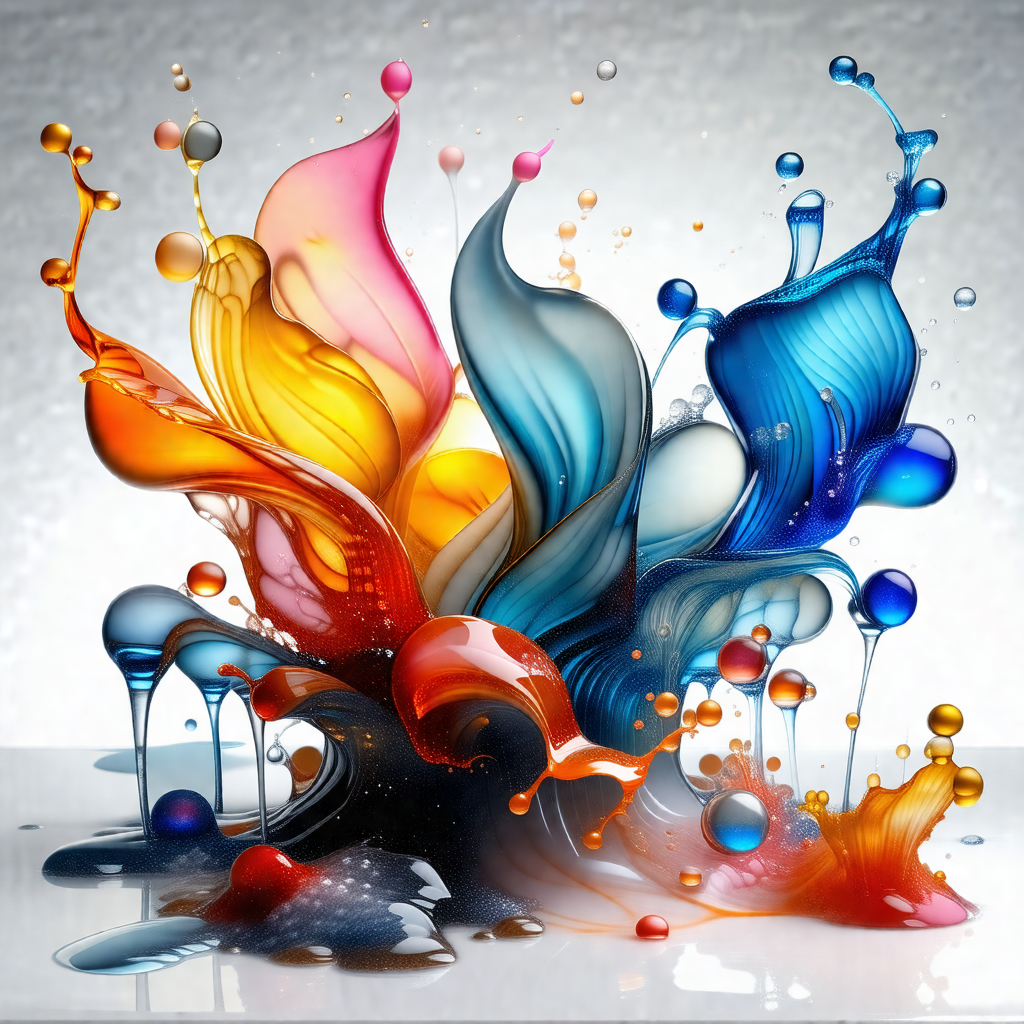 Colorful display of various colored liquids, including re...