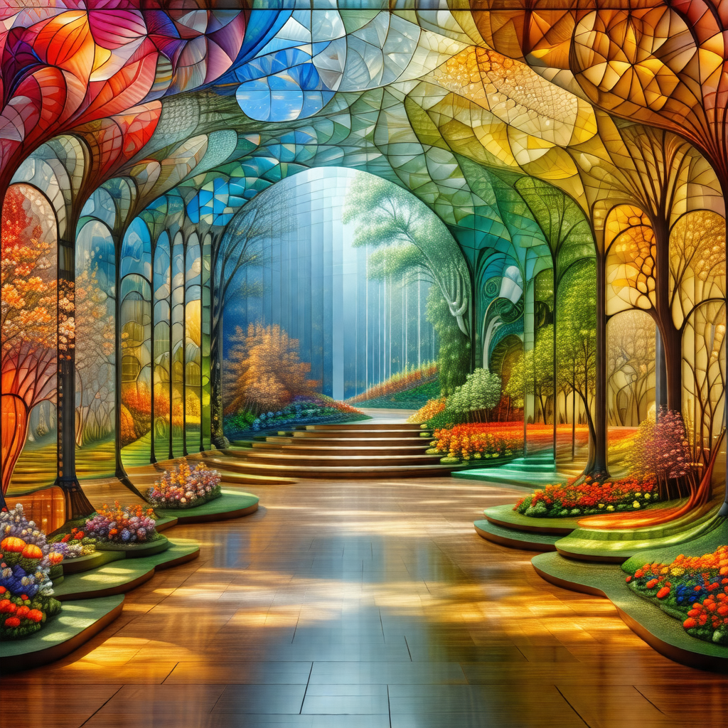 Beautifully designed garden with a pathway leading to a t...