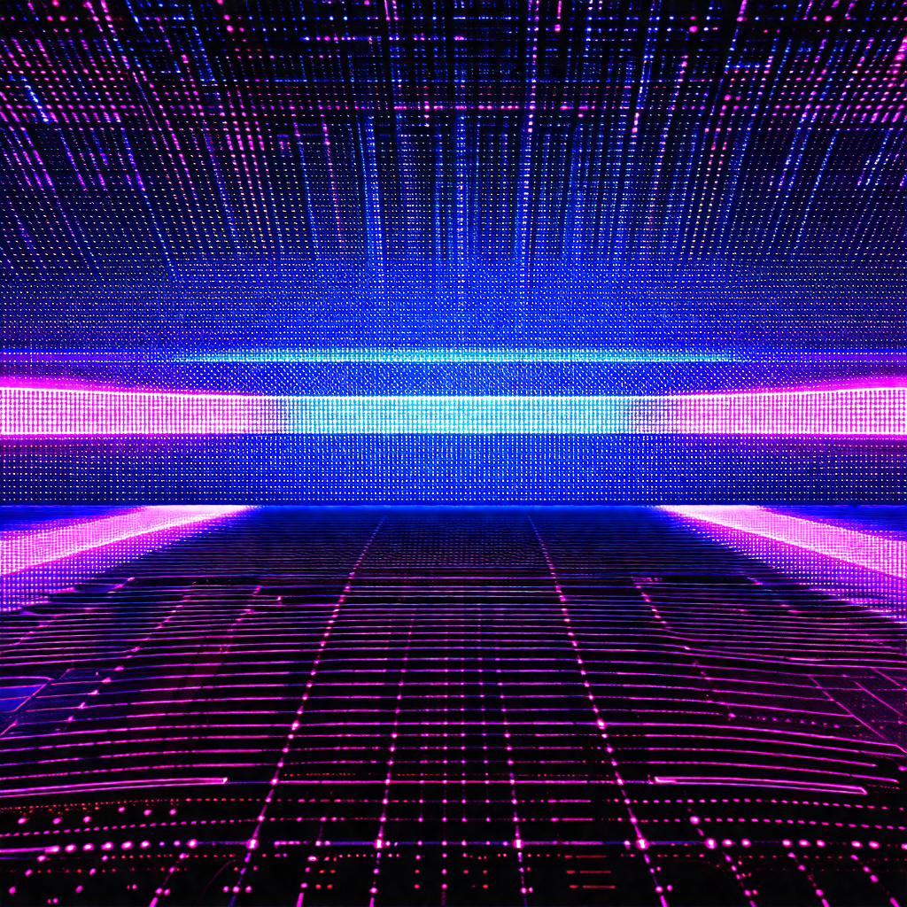 Close-up of a pink and blue neon sign