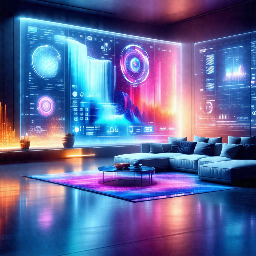 Modern living room with a futuristic ambiance
