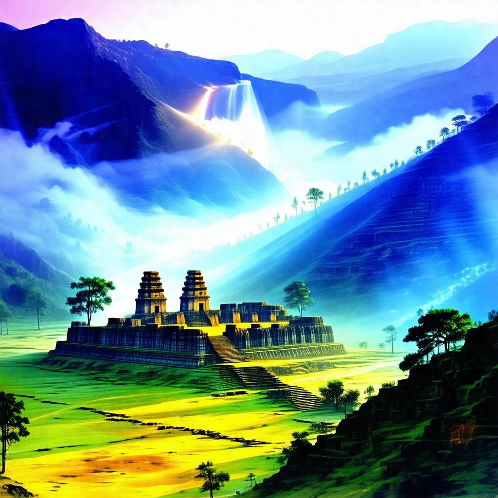 Majestic ancient ruin, possibly a temple or a pyramid, si...