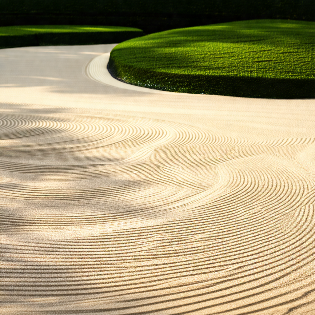Sandy pathway with a series of sand swirls, giving the im...