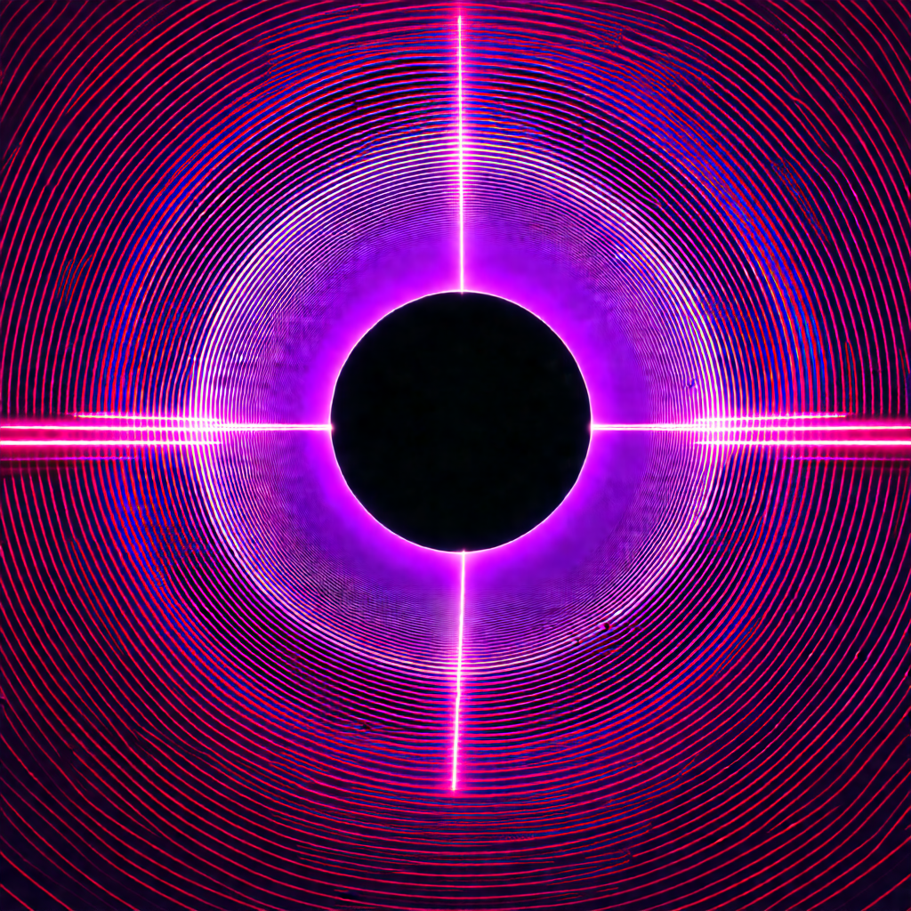Purple circle with a black hole in the center