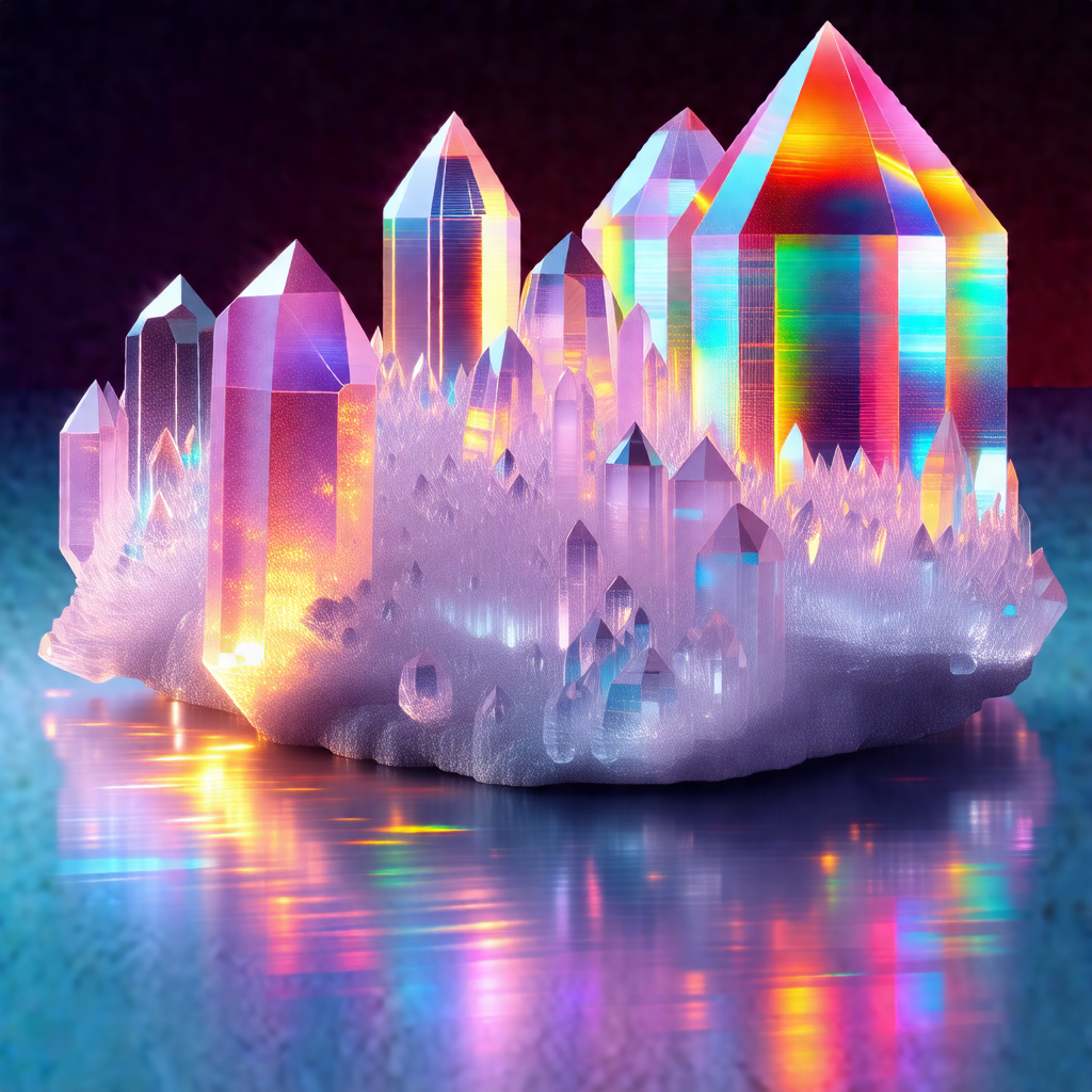 Large, colorful crystal structure, possibly a geode or a ...