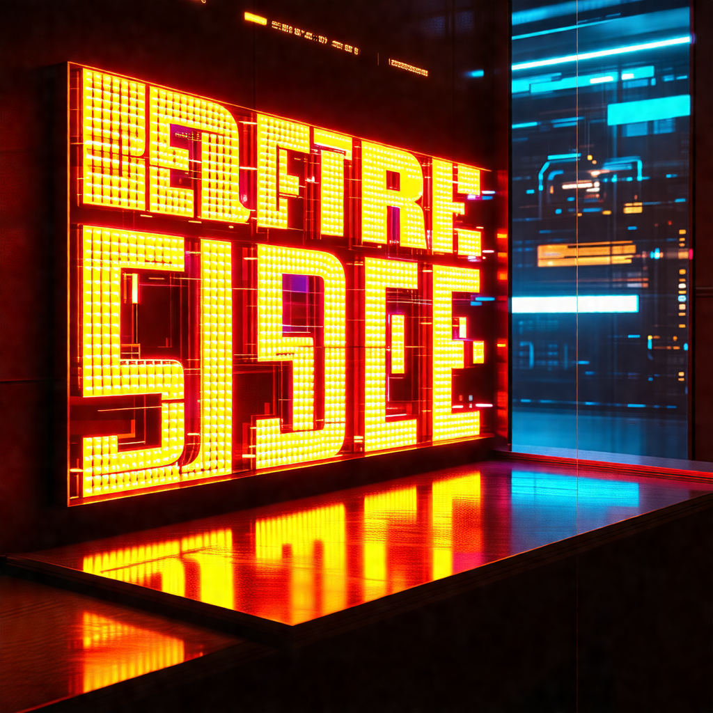 Large neon sign that reads "left side