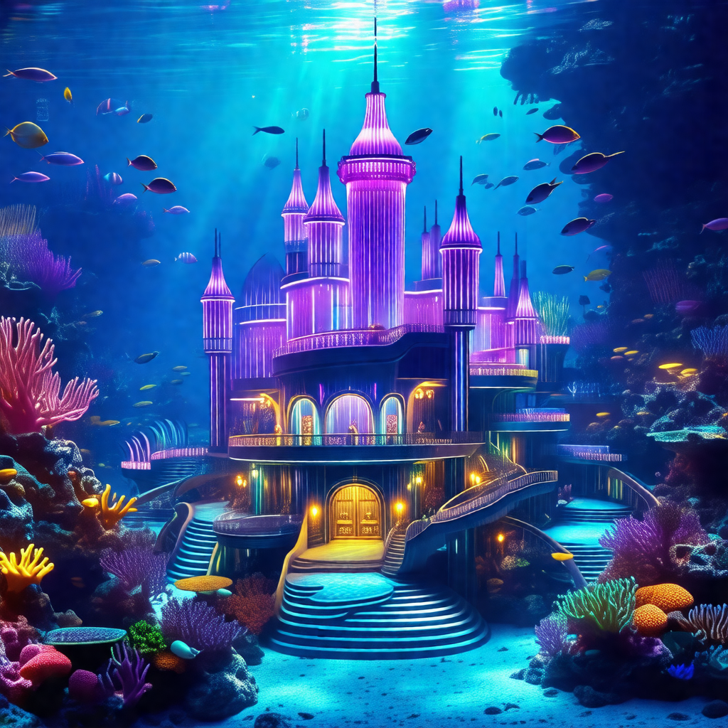 Beautiful underwater palace, complete with a castle-like ...
