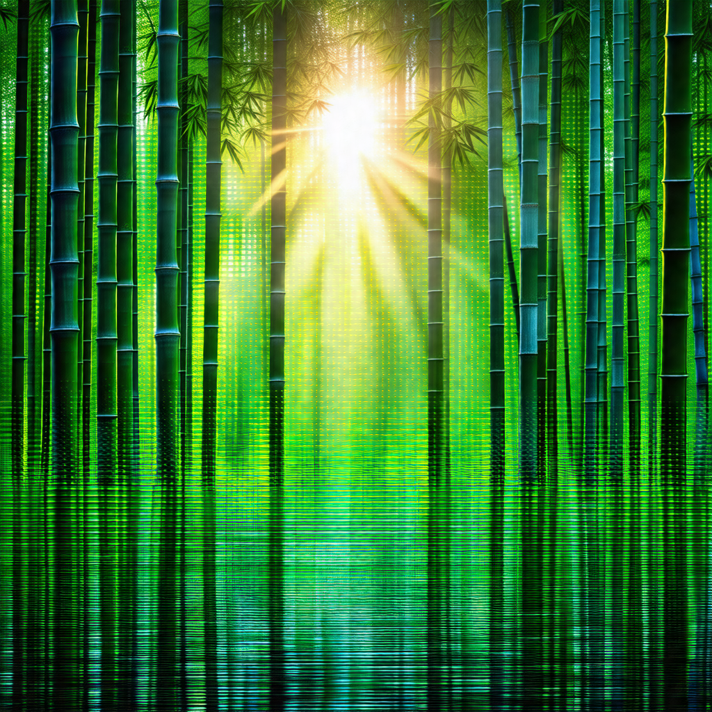 Serene scene of a forest with a river flowing through it