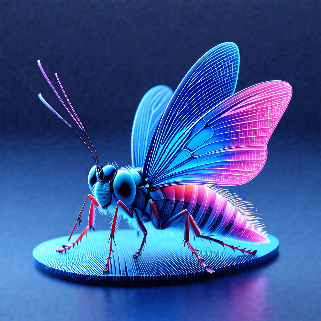Blue and pink butterfly figurine, which is a toy or a dec...
