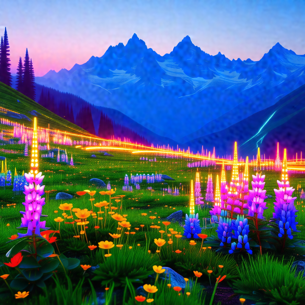 Beautiful landscape with a grassy field and a mountain ra...