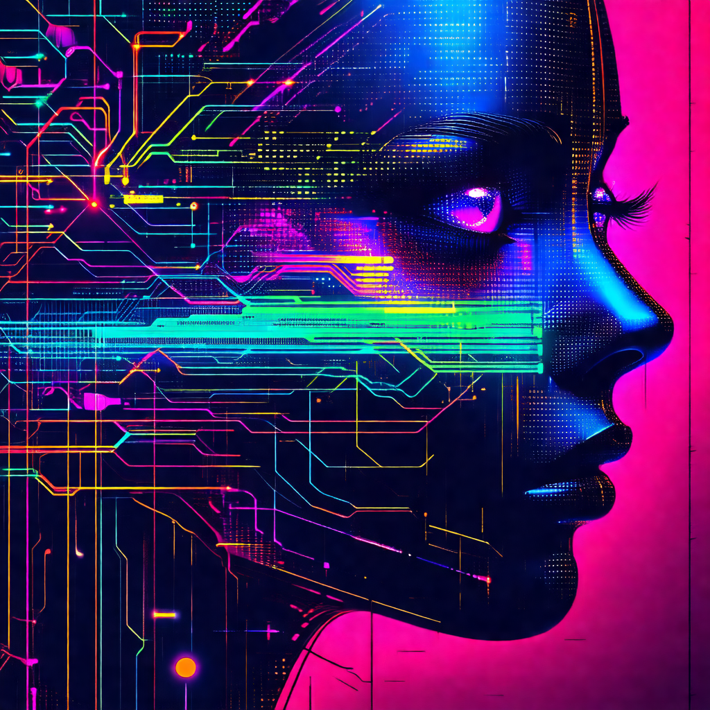 Colorful and detailed illustration of a person's head, wi...