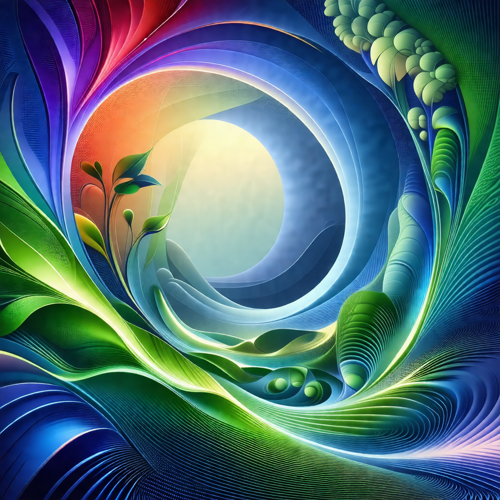 Colorful and vibrant painting of a tree with a large, rou...