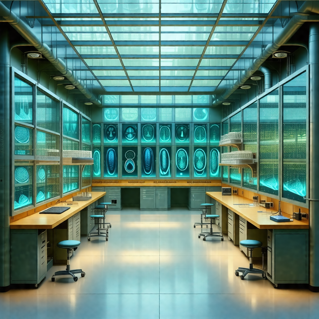 Large, well-lit laboratory with a variety of equipment an...
