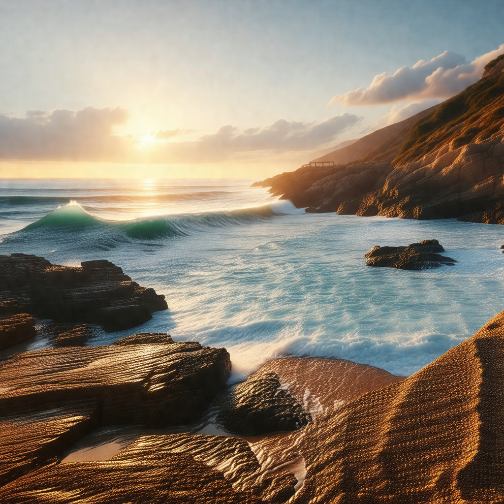 Captures a beautiful sunset over the ocean, with the sun ...