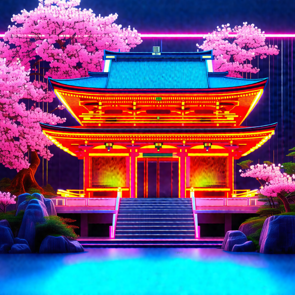 Large, colorful building with a distinctive oriental design