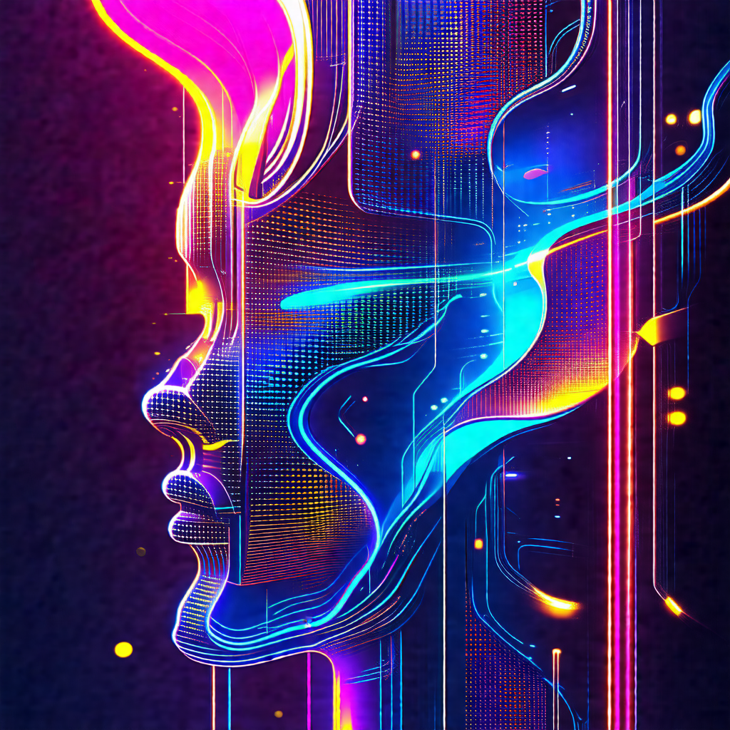 Colorful, abstract representation of a human head