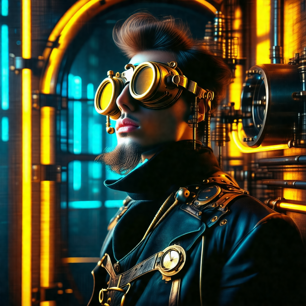 Man wearing a black jacket and goggles, standing in front...