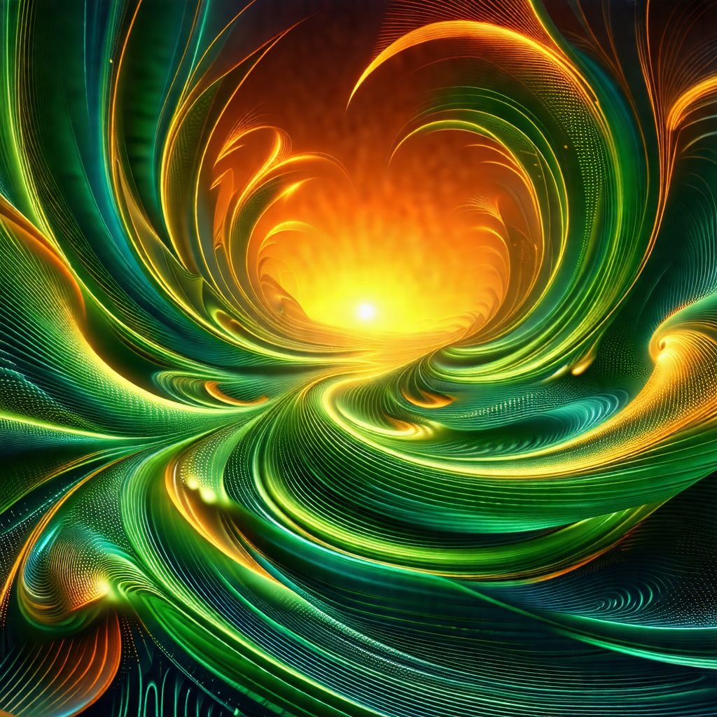 Vibrant and colorful scene with a sunset in the background