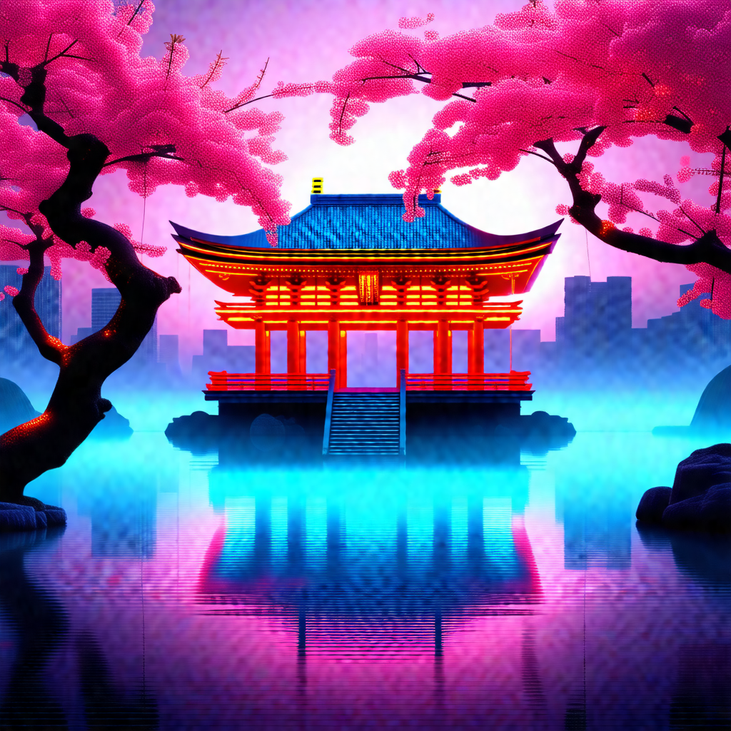 Beautiful asian-style building with a pagoda roof, situat...