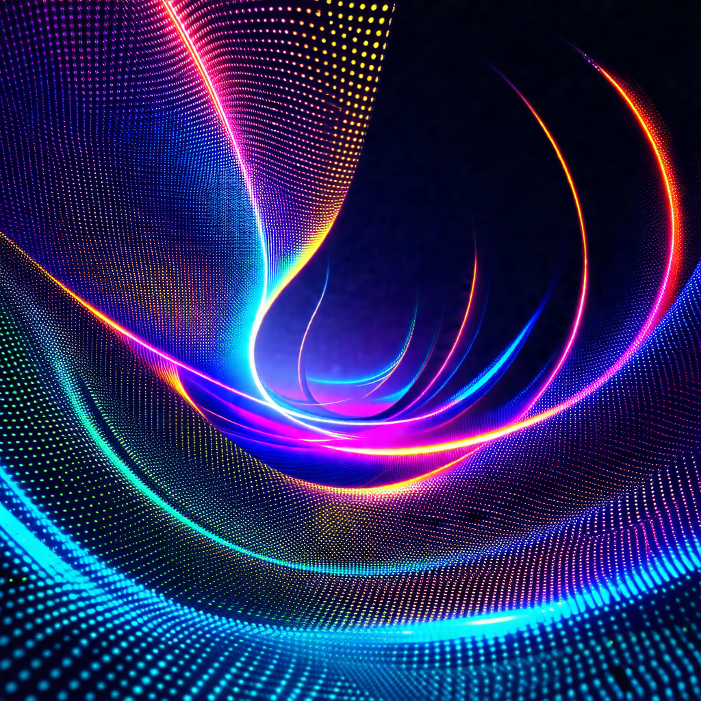 Close-up of a colorful, swirling pattern that resembles a...