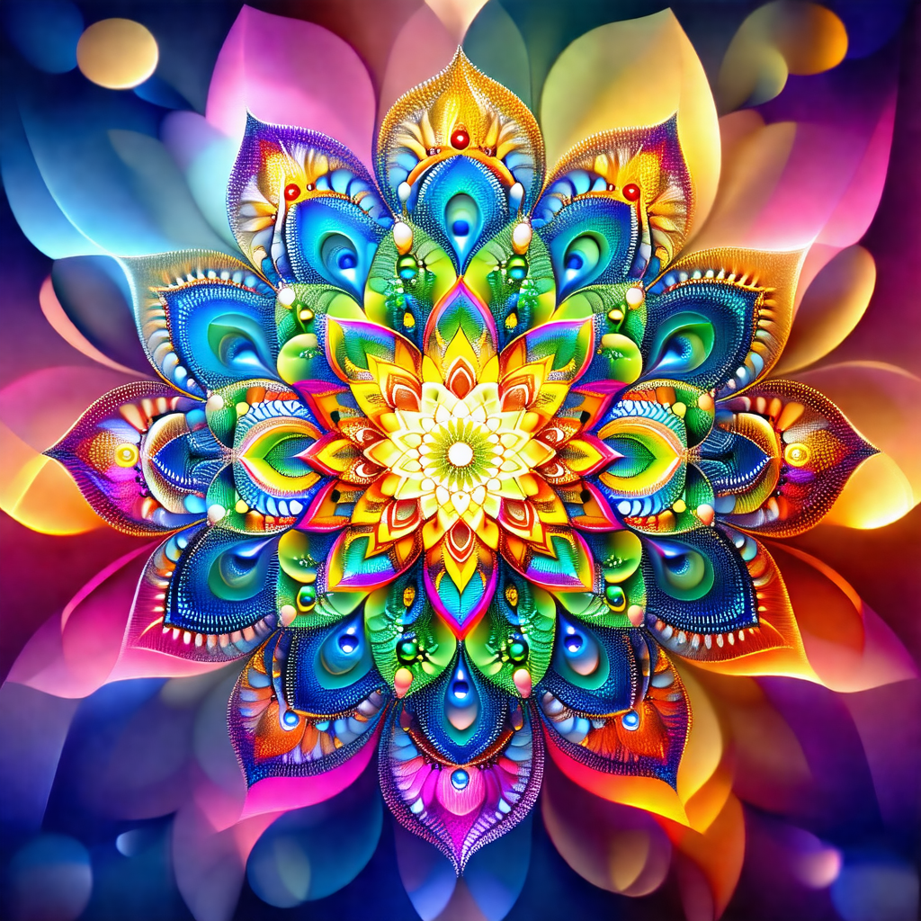 Vibrant and colorful flower with a yellow center