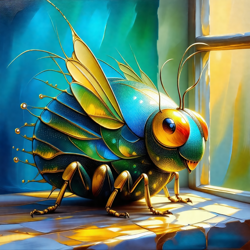 Large, colorful, and oddly shaped insect, possibly a drag...